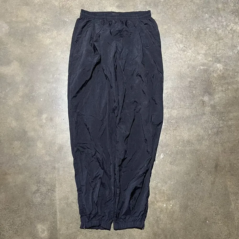 Vintage 90s Nike Black Windbreaker Nylon Sweatpants 36x33